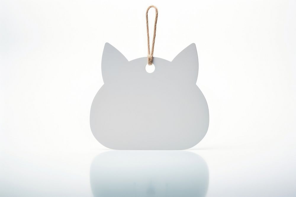 Label cat shape animal mammal white background. AI generated Image by rawpixel.