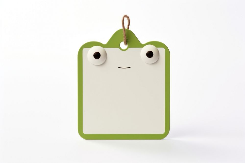 Price tag paper label Frog shape frog white background anthropomorphic. AI generated Image by rawpixel.