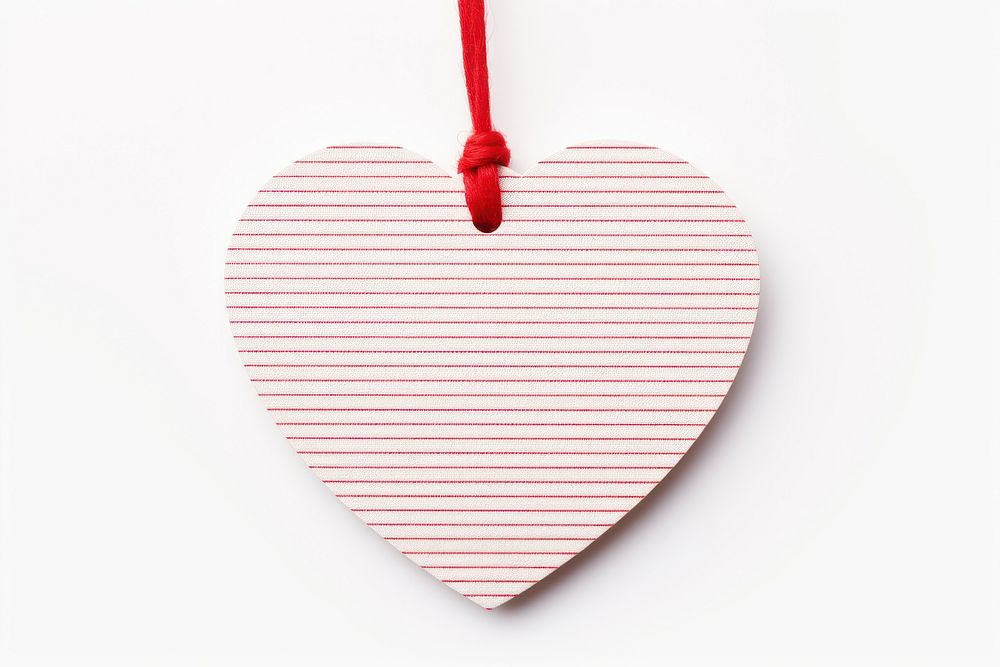 Price tag paper label heart shape pattern line white background. AI generated Image by rawpixel.