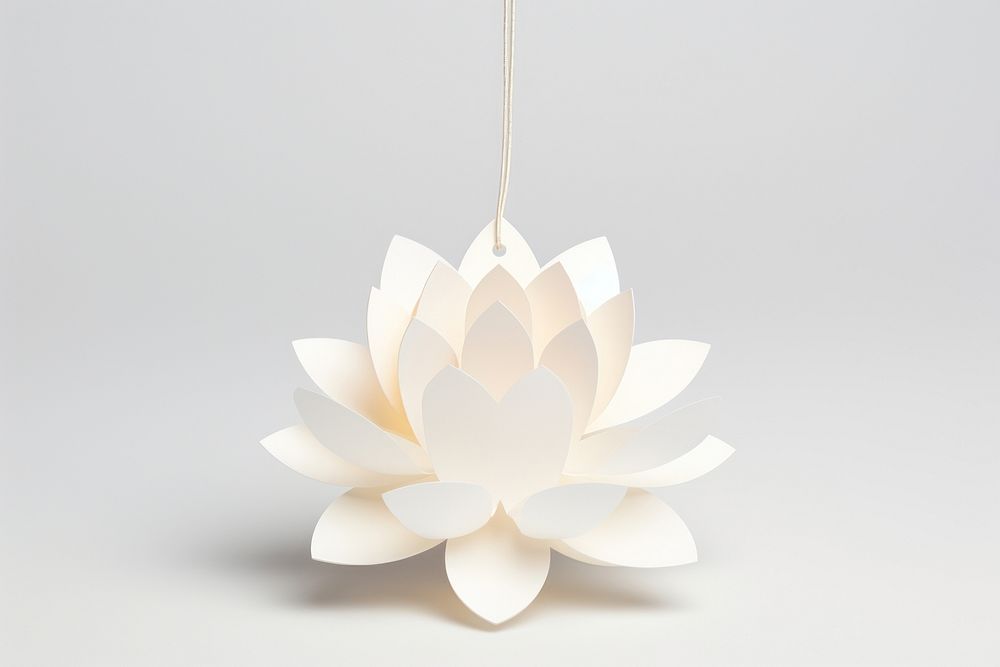 Price tag paper label lotus flower shape chandelier white lamp. AI generated Image by rawpixel.