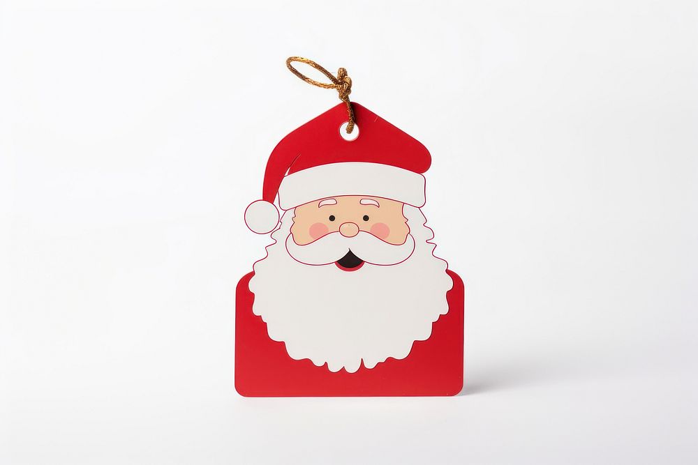 Price tag paper label santa claus shape christmas white background representation. AI generated Image by rawpixel.