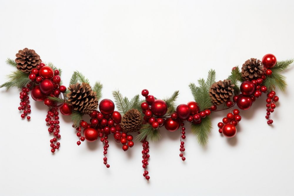 Christmas garland christmas plant white background. AI generated Image by rawpixel.