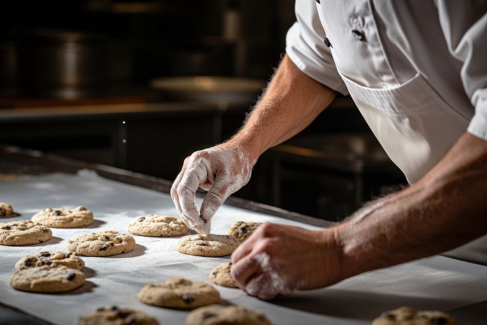 Chef making cookie cooking adult food. AI generated Image by rawpixel.