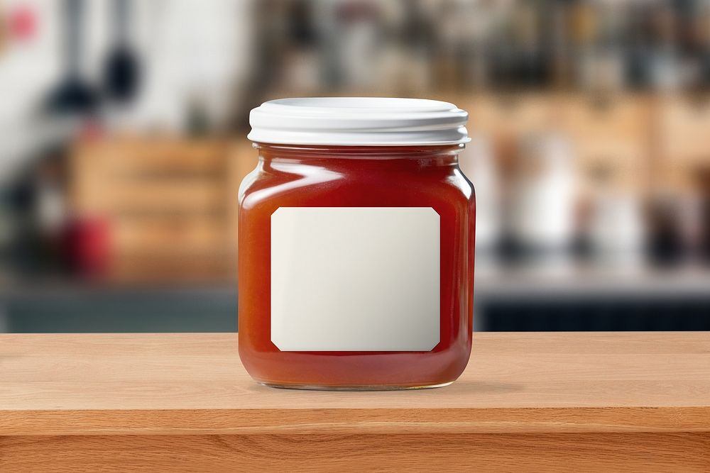 Glass jar label, food packaging design