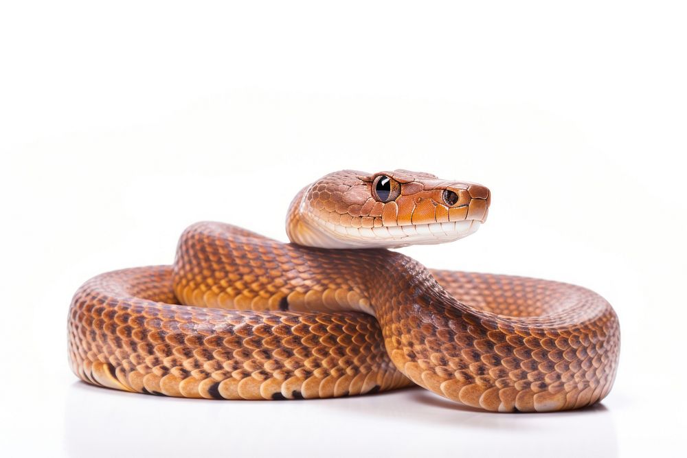 Snake reptile animal white background. AI generated Image by rawpixel.