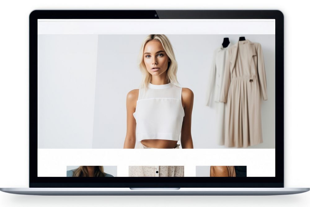 A screen showing website fashion homepage computer adult photo. AI generated Image by rawpixel.