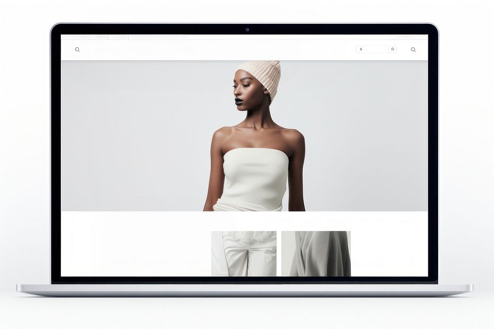 A screen showing website fashion homepage adult electronics technology. AI generated Image by rawpixel.