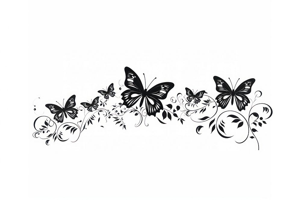 Butterflies graphics pattern white. AI generated Image by rawpixel.