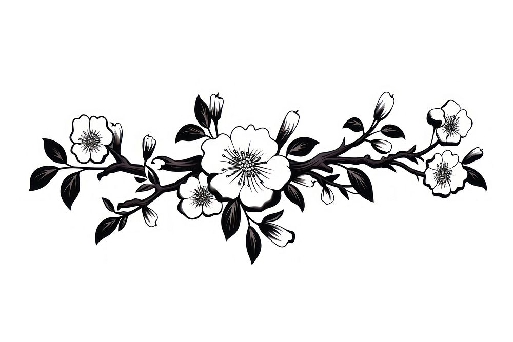 Blossom graphics pattern drawing. AI generated Image by rawpixel.