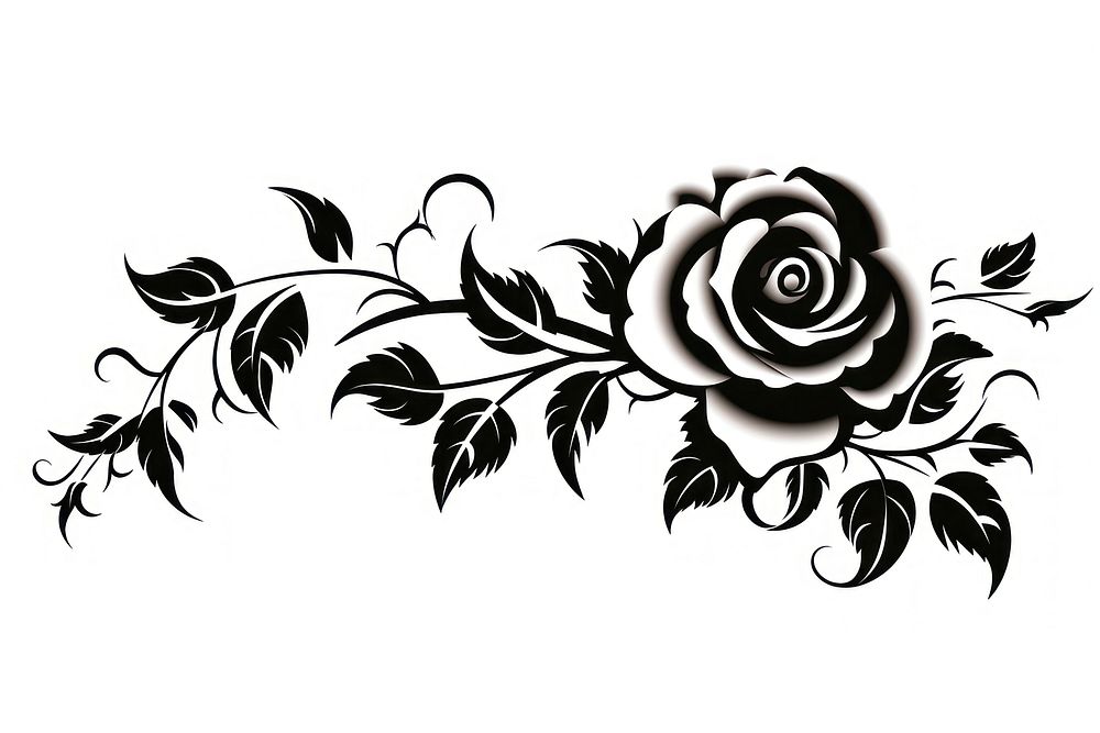 Rose graphics pattern white. AI generated Image by rawpixel.