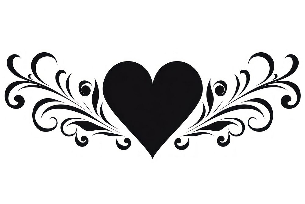 Heart icon white black white background. AI generated Image by rawpixel.