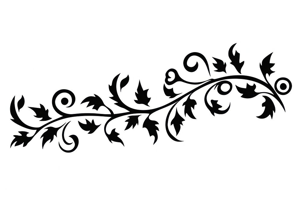 Leaves graphics pattern black. AI generated Image by rawpixel.