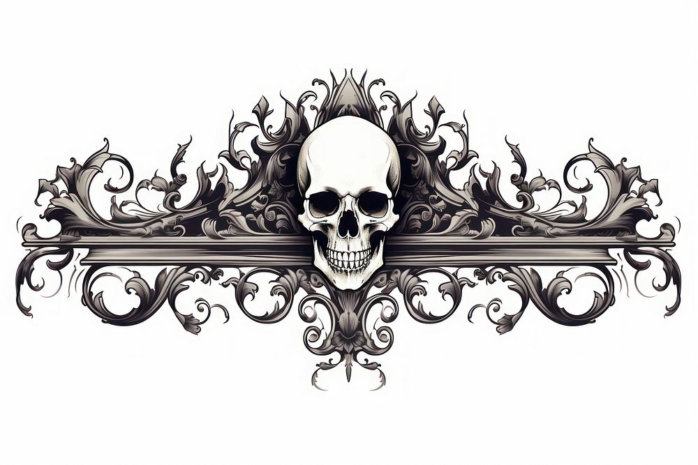 Skull white background accessories creativity. AI generated Image by rawpixel.