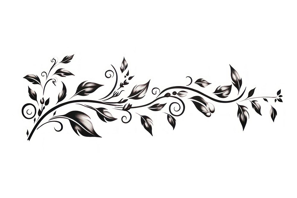 Leaves graphics pattern white. AI generated Image by rawpixel.
