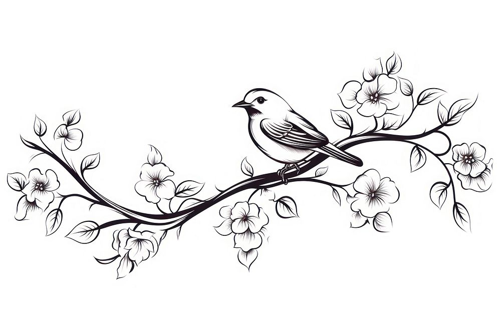Bird graphics drawing sketch. AI generated Image by rawpixel.