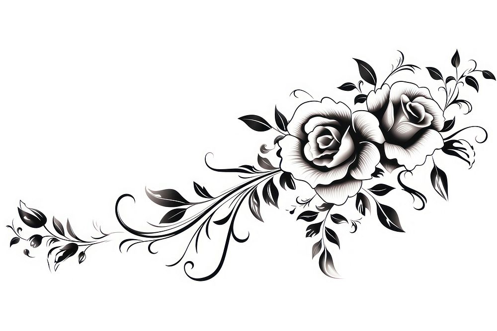 Rose graphics pattern white. AI generated Image by rawpixel.
