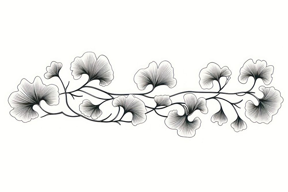 Ginko graphics pattern drawing. AI generated Image by rawpixel.