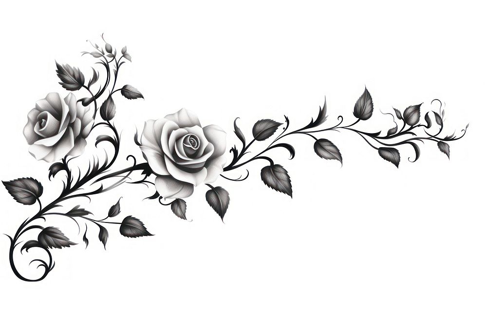 Rose graphics pattern flower. AI generated Image by rawpixel.