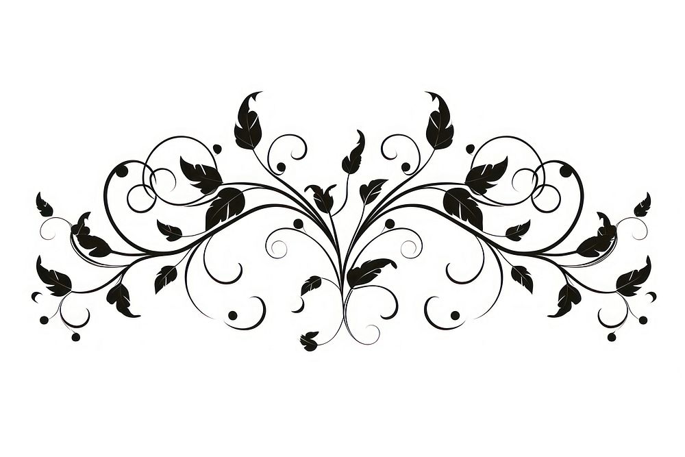 Heart and leaves graphics pattern white. AI generated Image by rawpixel.