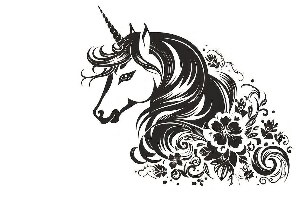 Unicorn graphics pattern drawing. AI generated Image by rawpixel.