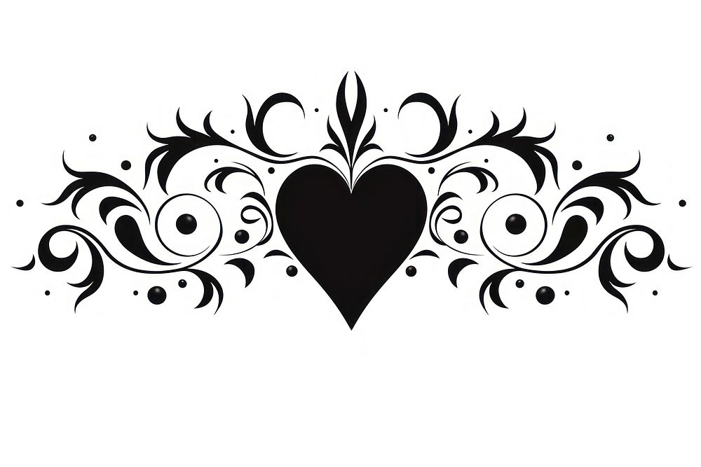 Heart icon pattern white black. AI generated Image by rawpixel.