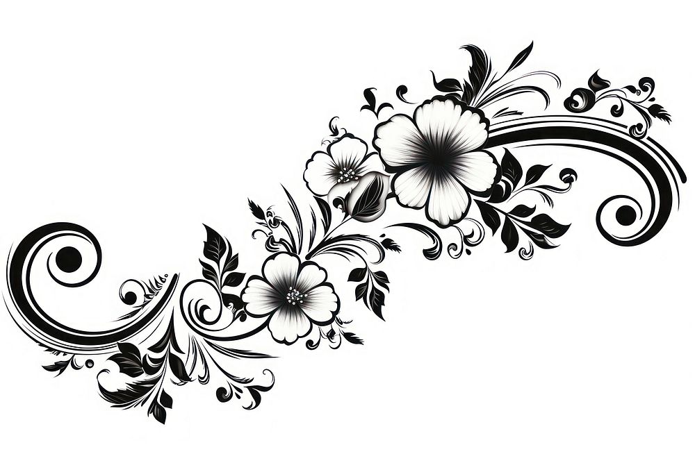 Flower graphics pattern white. AI generated Image by rawpixel.