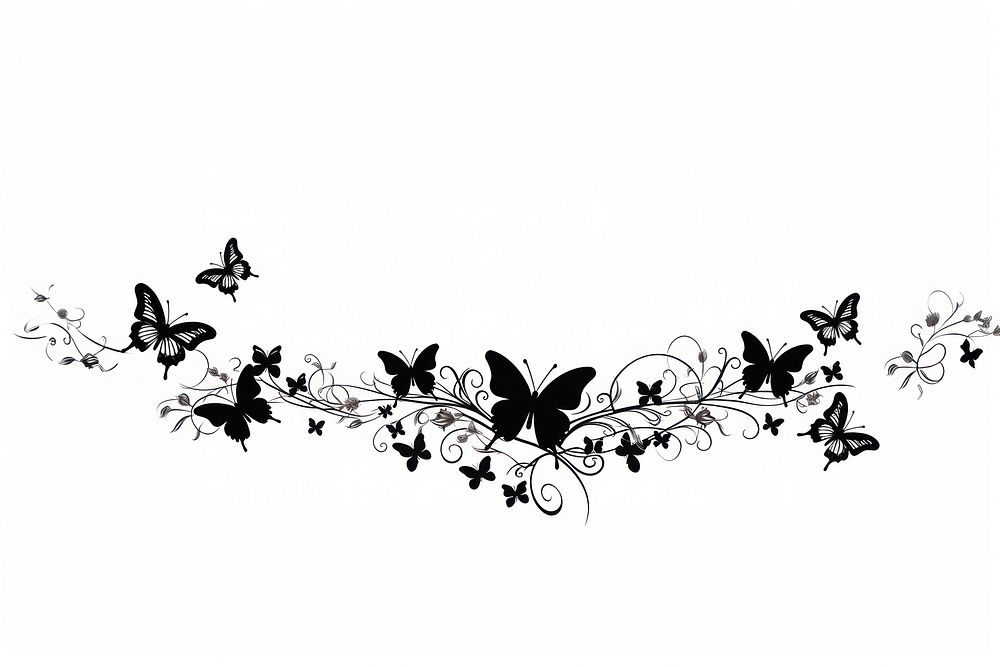 Butterflies silhouette graphics pattern. AI generated Image by rawpixel.