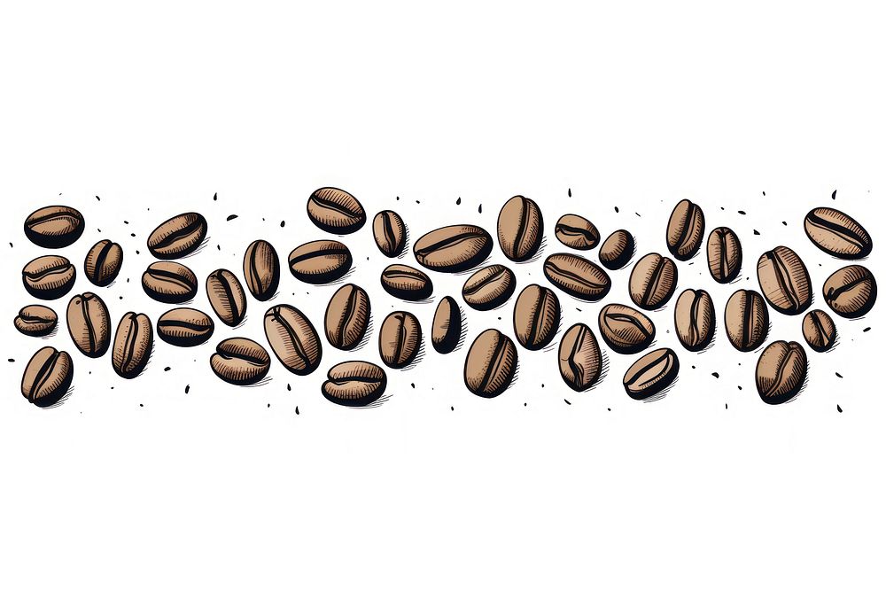 Coffee beans white background freshness beverage. AI generated Image by rawpixel.