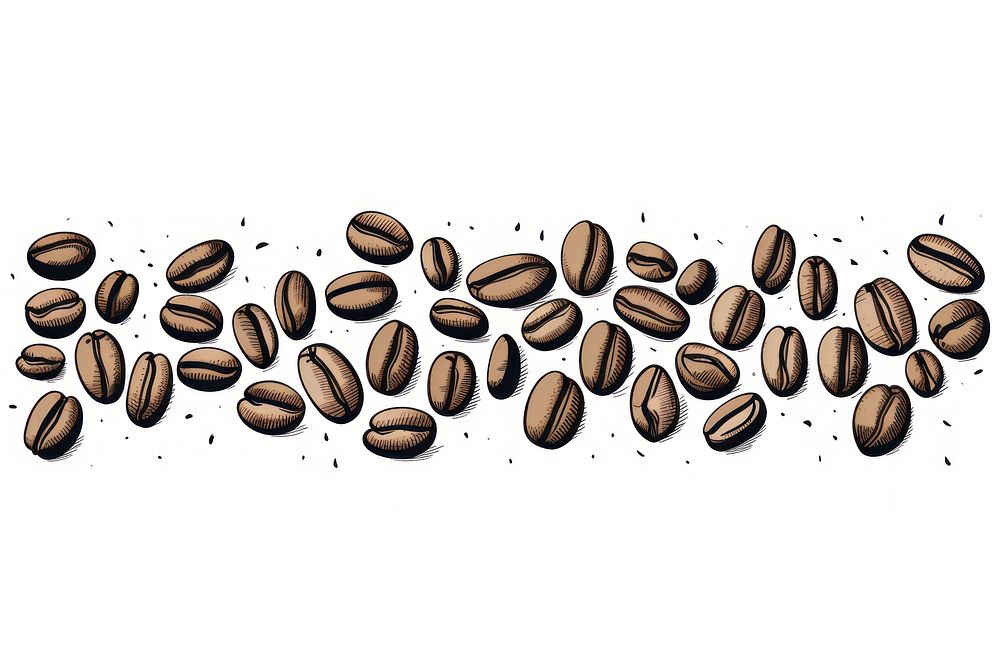 Coffee beans white background freshness beverage. 