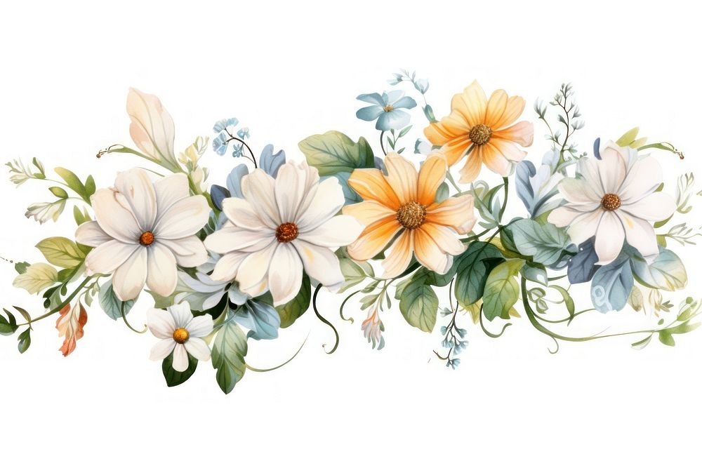 Daisy flowers graphics pattern plant. AI generated Image by rawpixel.