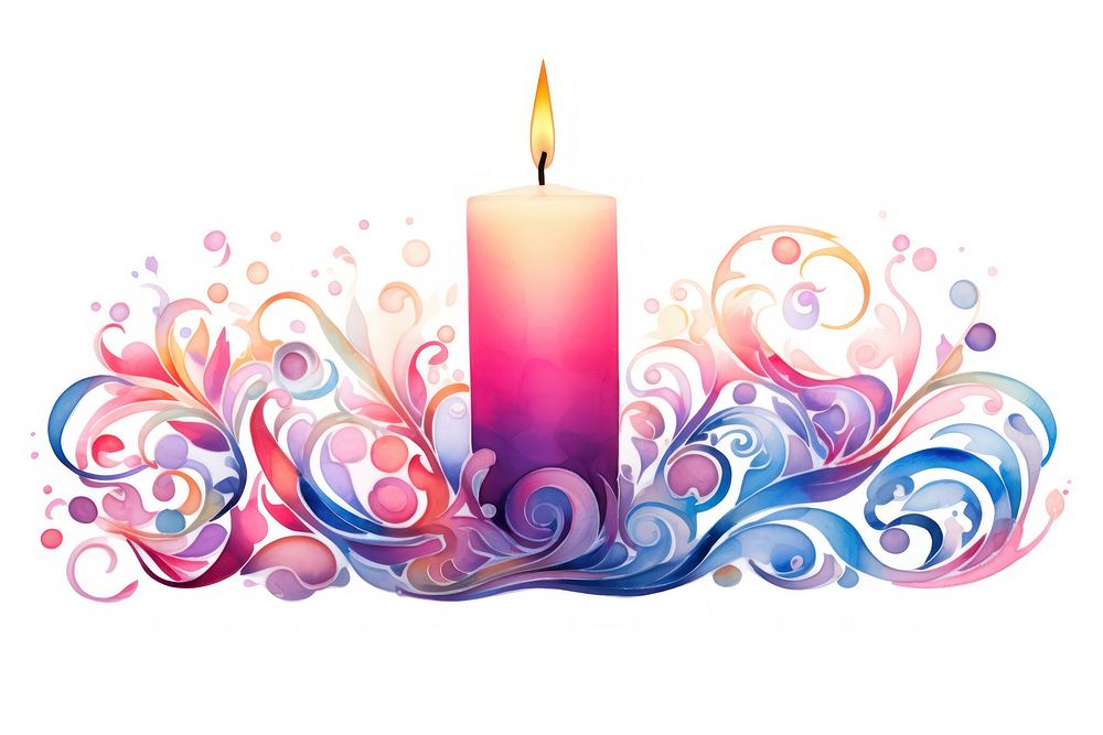 Candle graphics pattern spirituality. AI generated Image by rawpixel.