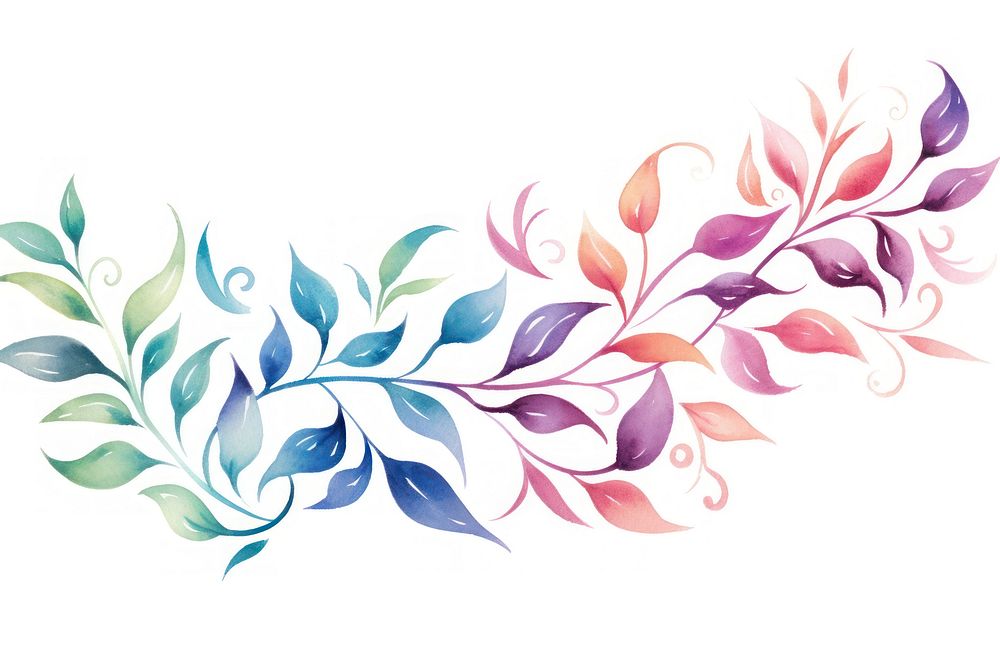 Leaves graphics pattern white background. AI generated Image by rawpixel.