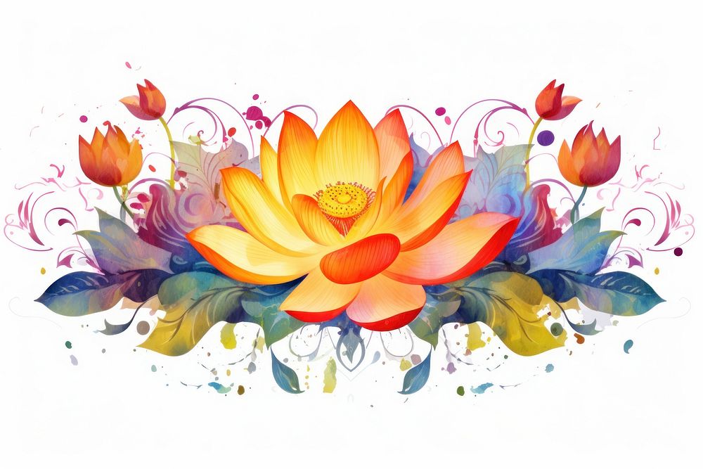 Lotus flower graphics pattern petal. AI generated Image by rawpixel.