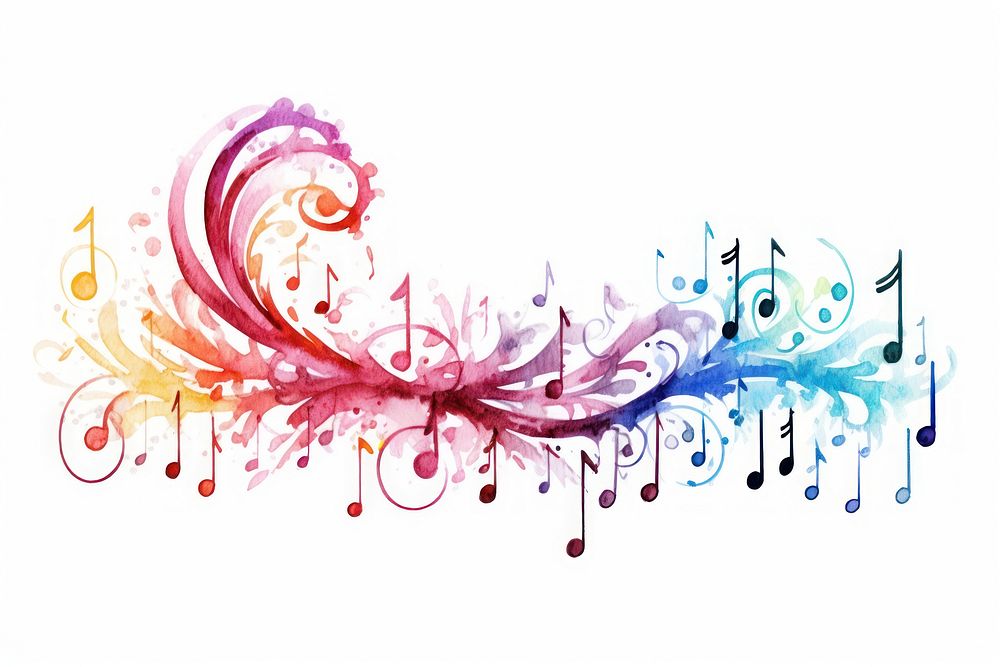 Music note graphics pattern white background. AI generated Image by rawpixel.