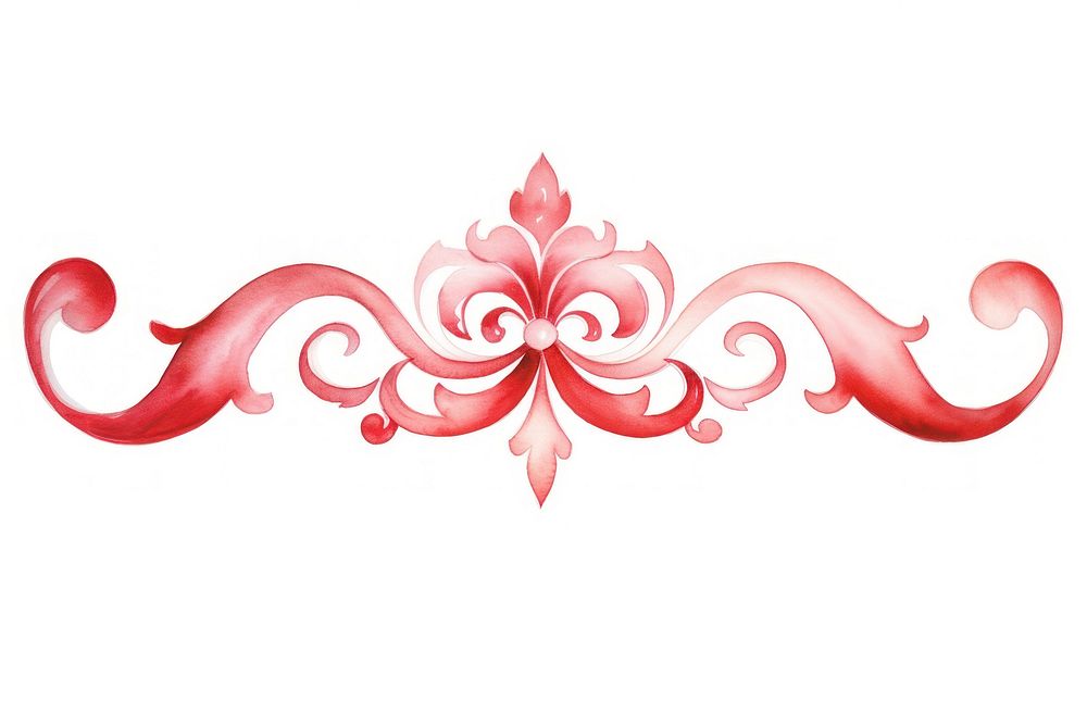 Red ribbon graphics pattern white background. AI generated Image by rawpixel.