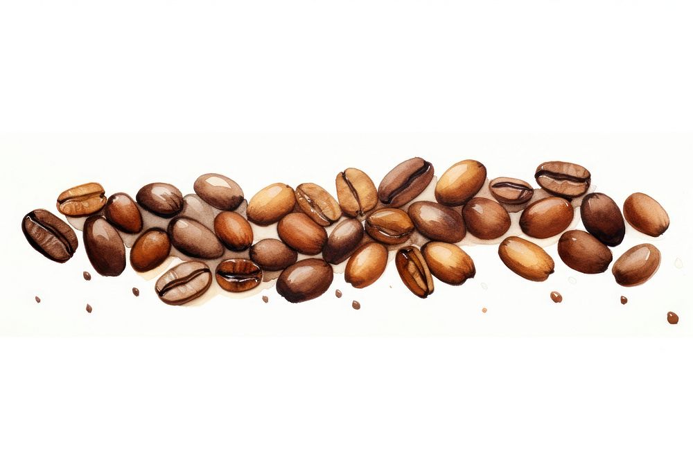 Coffee beans white background freshness abundance. AI generated Image by rawpixel.