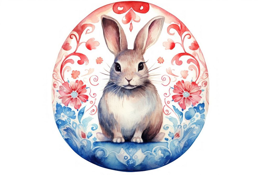 Rabbit and easter egg mammal rodent animal. AI generated Image by rawpixel.
