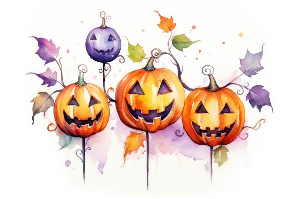 Cute halloween anthropomorphic jack-o'-lantern representation. AI generated Image by rawpixel.