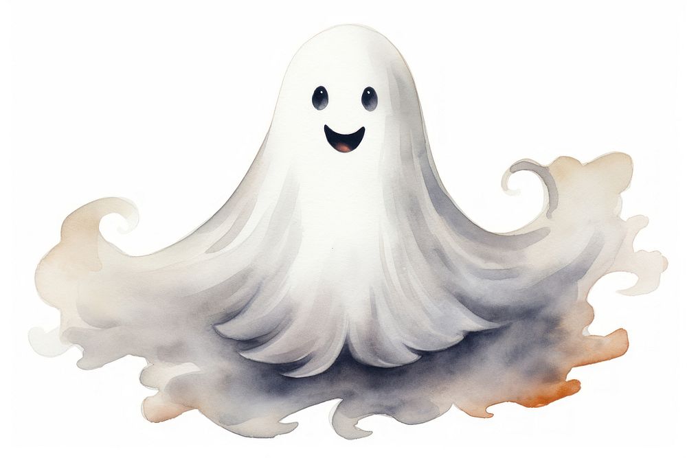 Cute ghost halloween white representation celebration. AI generated Image by rawpixel.
