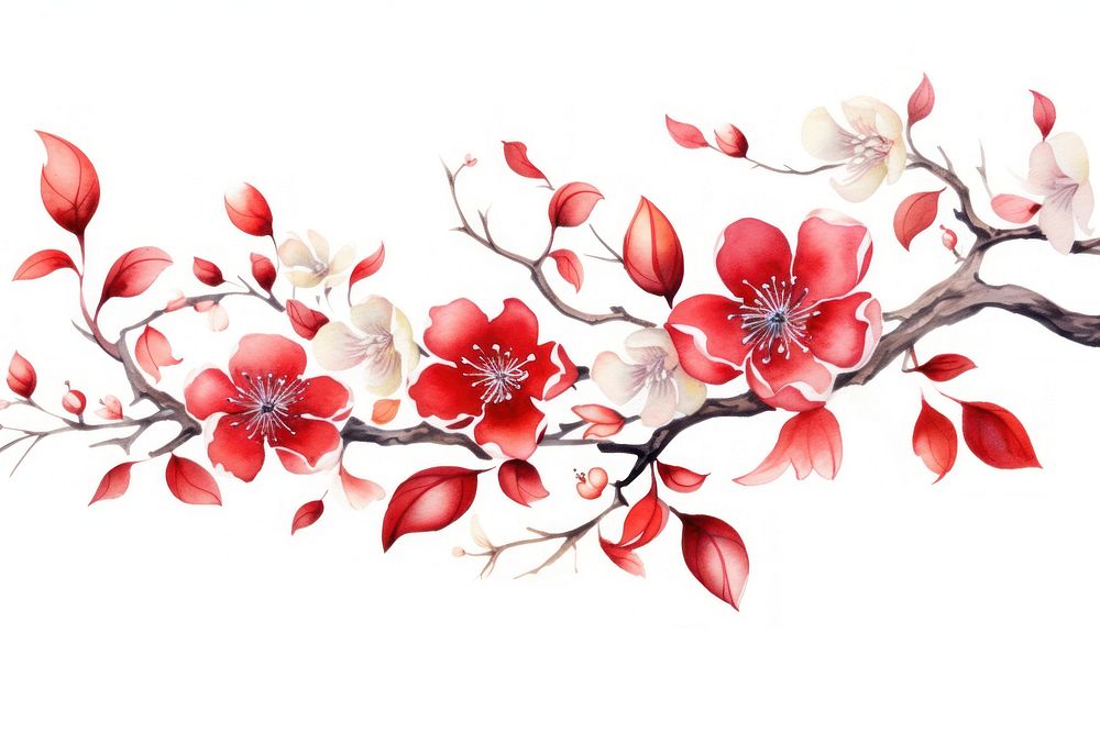 Blossom Chinese new year graphics flower plant. AI generated Image by rawpixel.