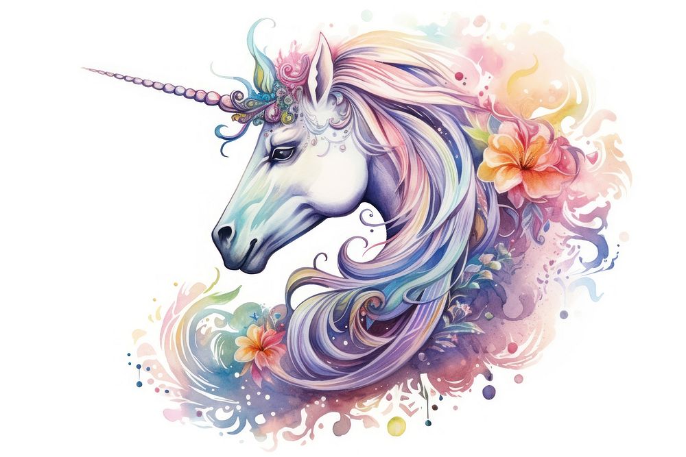 Unicorn graphics pattern animal. AI generated Image by rawpixel.