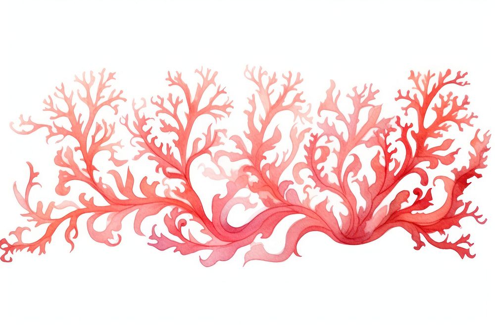 Coral graphics pattern white background. AI generated Image by rawpixel.