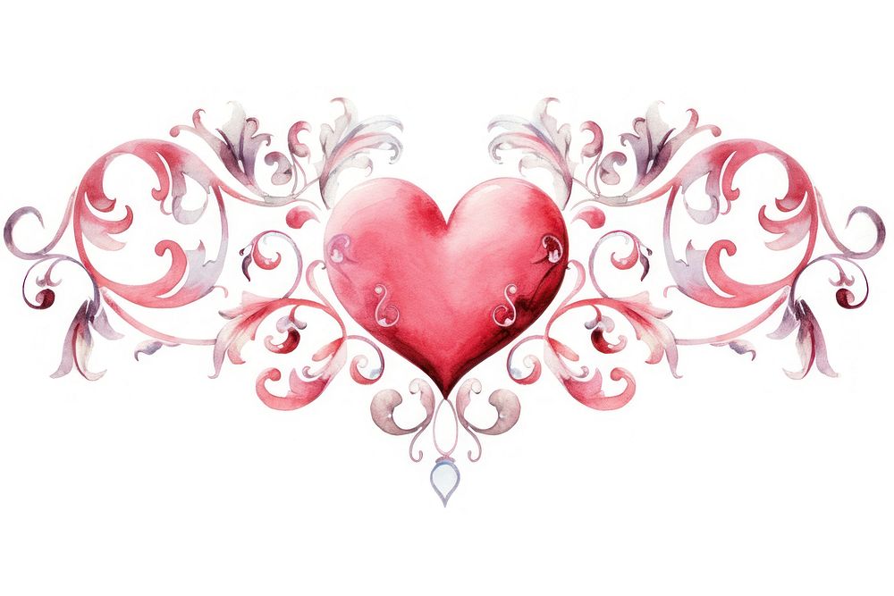 Hearts valentine graphics pattern white background. AI generated Image by rawpixel.