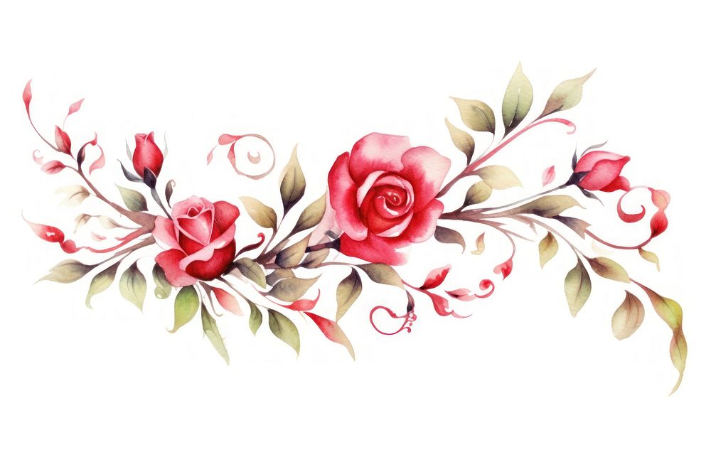 Roses graphics pattern flower. AI generated Image by rawpixel.