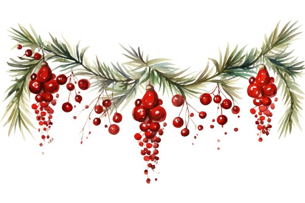Christmas garland christmas graphics cherry. AI generated Image by rawpixel.
