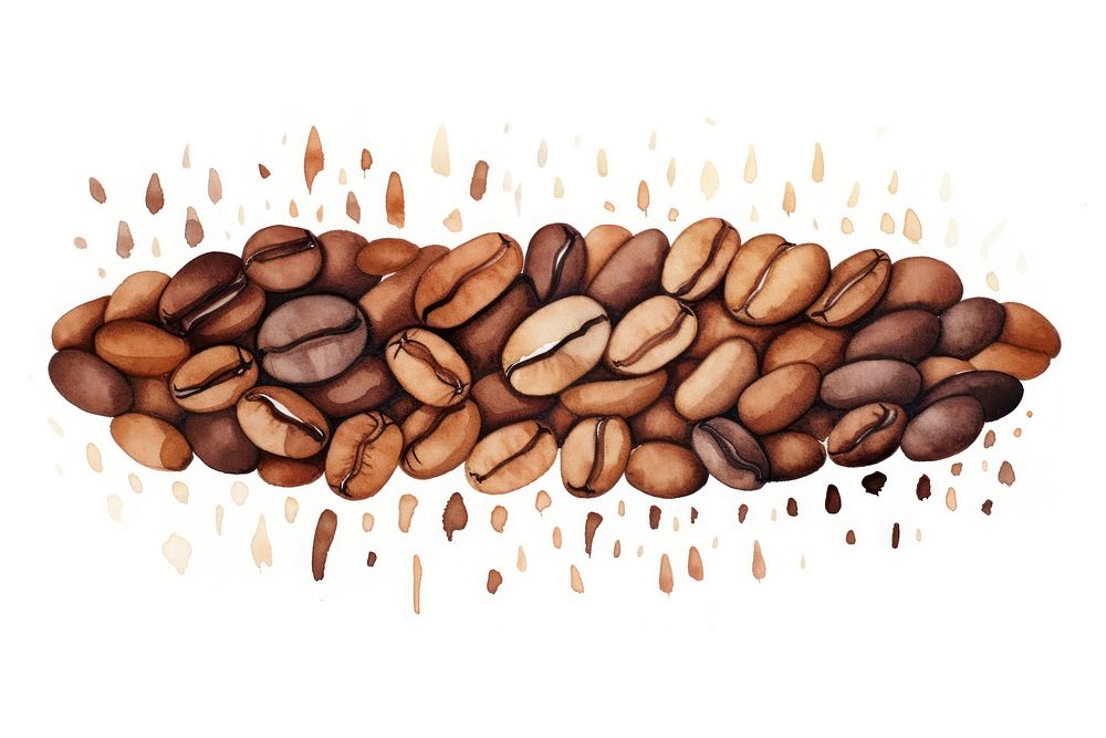Coffee beans food white background freshness. AI generated Image by rawpixel.