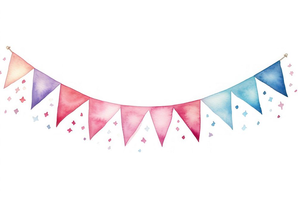 Party flag white background clothesline celebration. AI generated Image by rawpixel.