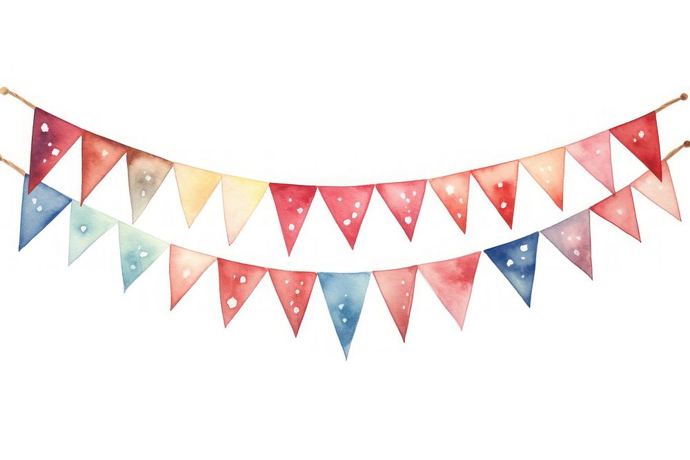 Party flag white background clothesline celebration. AI generated Image by rawpixel.