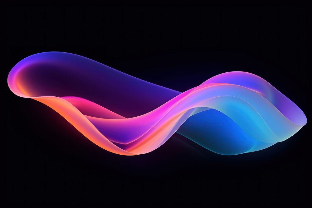 Abstract wave neon purple light. AI generated Image by rawpixel.