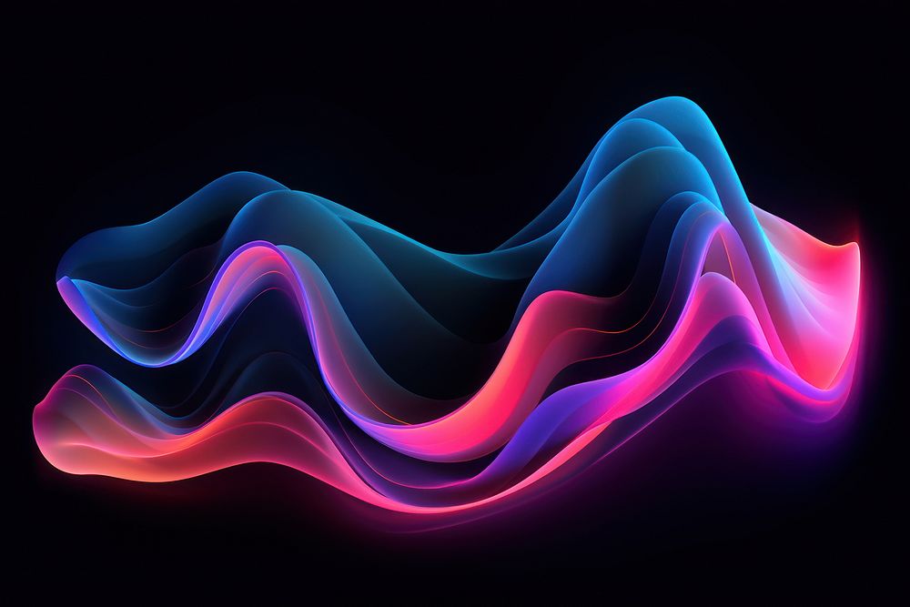 Abstract wave neon light art. AI generated Image by rawpixel.